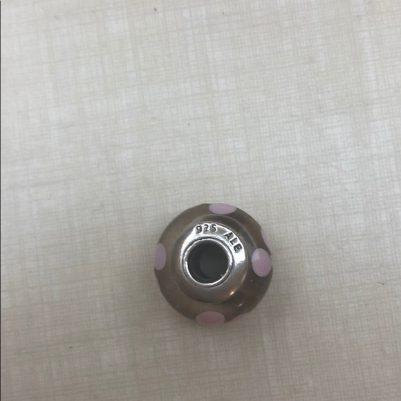 Pandora Retired Pink Glass Water Lily Charm - Picture 4 of 5